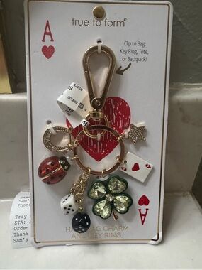 True to Form  Four-Leaf Clover & Lucky Charm Key Ring or bag charm